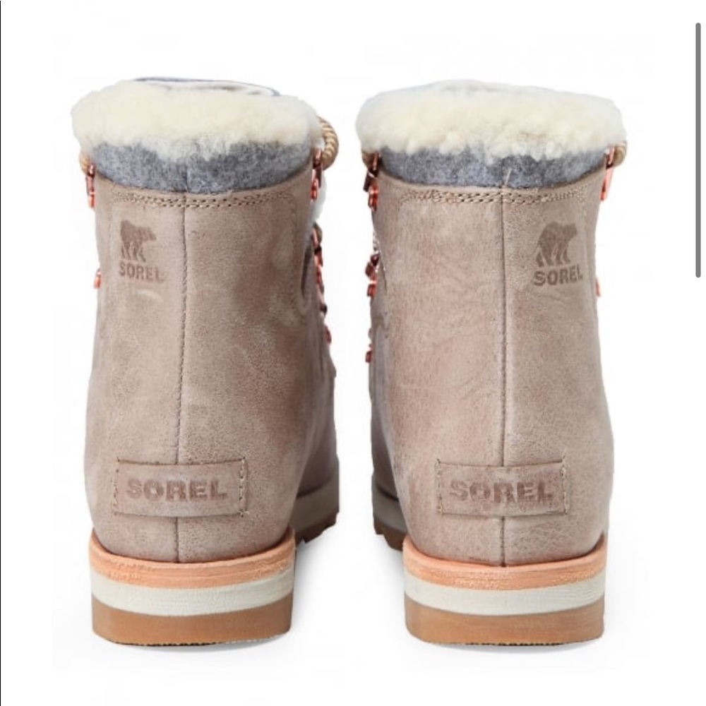 Sorel Sneakchic Alpine Shearling and Leather Laceup Boots Size 8 - Picture 6 of 16